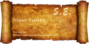 Sipos Euniké névjegykártya
